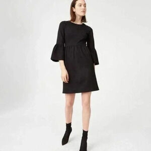 CLUB MONACO Size 4 Black  Loalla Ponte Bell Sleeve Dress
